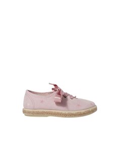 Кроссовки из парусины для девочки с атласными шнурками Pisamonas, розовый