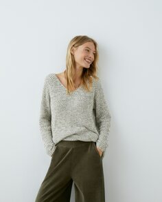 Женский мраморный свитер Southern Cotton, серый
