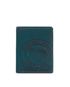 Мужской винтажный кожаный кошелек с защитой RFID синего цвета SKPAT, синий