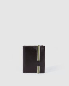 Alep мужской коричневый кожаный вертикальный кошелек на резинке и портмоне для монет Alep, коричневый