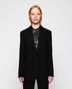 Женская куртка с боковыми карманами и однотонным принтом Mirto, черный