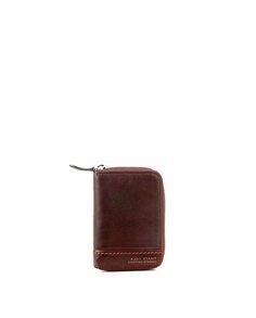 Мужской кошелек из стираной кожи коричневого цвета Stamp, темно коричневый