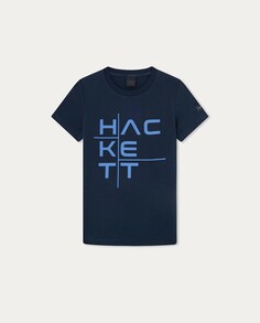 Спортивная футболка для мальчика Hackett с логотипом спереди Hackett, синий
