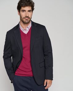 Мужской пиджак раздельного трикотажа стандартного кроя Roberto Verino, темно-синий