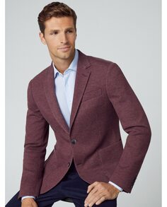 Классический мужской пиджак из красной меланжевой ткани Hackett, красный
