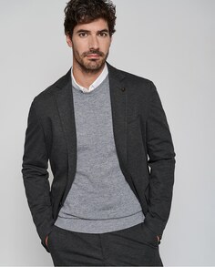 Мужской пиджак раздельного трикотажа стандартного кроя Roberto Verino, темно-серый