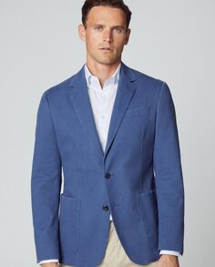 Классический однотонный мужской пиджак синего цвета Hackett, синий