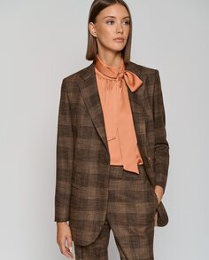 Женский пиджак на одной пуговице &quot;Принц Уэльский&quot; Roberto Verino, коричневый