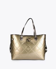 Золотая сумка через плечо в стиле шопинг Lola Casademunt, золотой