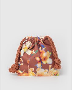 Маленькая коричневая сумка-мешок Susana Cherry с цветами Zubi, коричневый