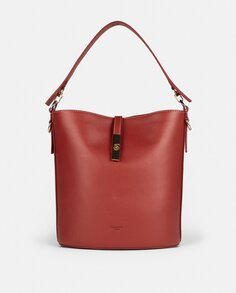Красная сумка-ведро среднего размера со съемным ремнем через плечо Naulover, красный
