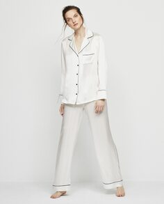 Женская пижама из 100% шелка с однотонным принтом Mirto, белый