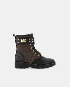 Ботинки Haskell для девочек с фирменным принтом и шнуровкой Michael Michael Kors, коричневый