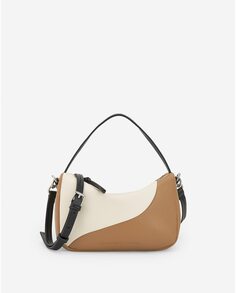 Трансформируемая женская сумка через плечо типа боулинг светло-коричневого цвета Adolfo Dominguez, коричневый
