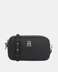 Маленькая черная сумка через плечо с логотипом TH и застежкой-молнией Tommy Hilfiger, черный