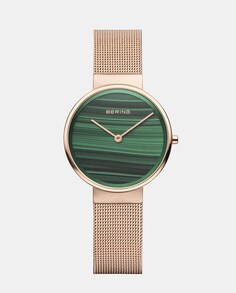 Классические женские часы 14531-368 со стальной сеткой Bering, розовый