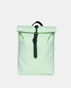 Светло-зеленый водостойкий рюкзак со складной крышкой и мягкой спинкой Rains, светло-зеленый