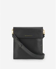 Женская сумка через плечо в стиле мессенджер черного цвета Adolfo Dominguez, черный