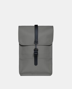 Водостойкий мини-рюкзак среднего размера матового серого цвета Rains, серый