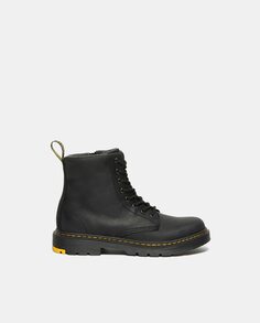 Черные ботинки для мальчика с прострочкой и внутренней молнией Dr. Martens, черный