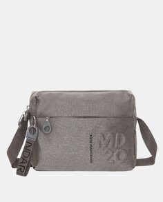 Маленькая сумка через плечо металлического цвета темно-серого цвета Mandarina Duck, темно-серый