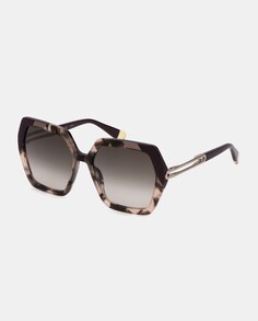 Женские солнцезащитные очки из ацетата геометрического цвета светло-гаванского цвета Furla, светло-коричневый