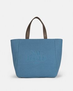 Большая синяя сумка с контрастными деталями и съемным ремнем через плечо Naulover, синий