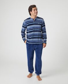 Мужская велюровая пижама с длинными брюками Kiff-Kiff, синий