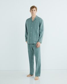 Мужская однотонная фланелевая пижама Emidio Tucci, светло-зеленый