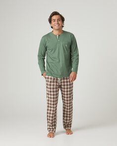 Мужская пижама в сочетании с длинными брюками Kiff-Kiff, зеленый