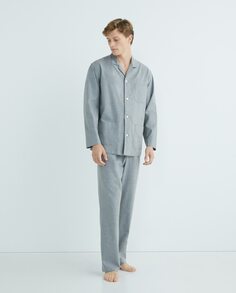 Мужская однотонная фланелевая пижама Emidio Tucci, светло-серый