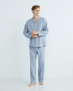 Мужская фланелевая однотонная пижама с рисунком «елочка» Emidio Tucci