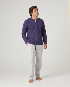 Мужская пижама в сочетании с длинными брюками Kiff-Kiff, темно-синий