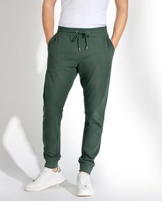 Мужские длинные пижамные брюки из органического хлопка темно-зеленого цвета Bread &amp; Boxers, темно-зеленый
