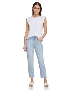 Женские прямые брюки ледяного белого цвета Dkny Jeans