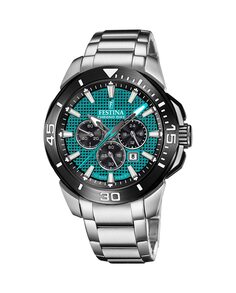 Мужские часы F20641/3 Chrono Bike из серебристой стали Festina, серебро