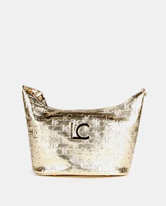 Золотистая сумка через плечо с гравировкой монограммы Lola Casademunt, золотой