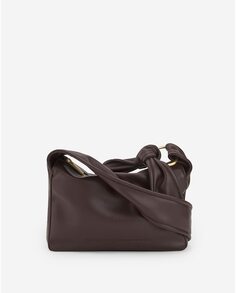 Женская сумка через плечо из коричневой текстуры наппы Adolfo Dominguez, коричневый