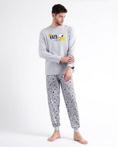 Мужская хлопковая пижама с манжетами Admas, светло-серый