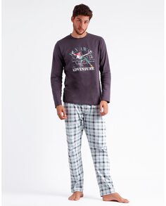 Длинная темно-серая трикотажная мужская пижама Disney, темно-серый