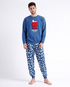 Мужская хлопковая пижама с манжетами Admas, синий