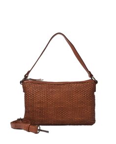Женская многопозиционная сумка через плечо из мытой кожи The Bagging Co, светло-коричневый