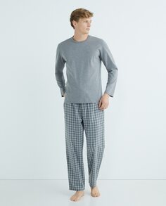 Теплая мужская пижама из ткани и трикотажа Dustin, серый