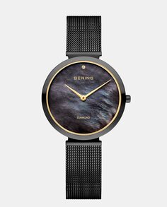 Classic 18132-132 Автоматические женские часы из черной стали Bering, черный