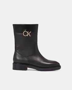Женские кожаные ботинки Calvin Klein, черный