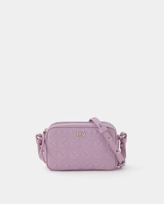 Женская мини-сумка через плечо из стеганой кожи с фиолетовой застежкой-молнией Roberto Verino, фиолетовый
