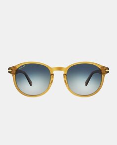 Круглые полупрозрачные коричневые солнцезащитные очки из ацетата унисекс с поляризованными линзами Polar, светло-коричневый