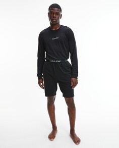 Черная мужская пижама с длинными рукавами Calvin Klein, черный