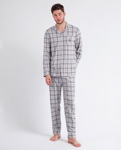 Длинная светло-серая трикотажная мужская пижама Admas, светло-серый