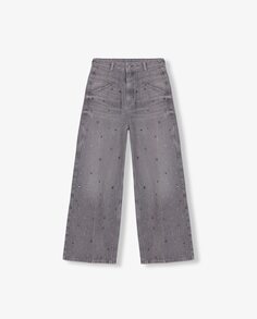 Женские брюки-кюлоты с заклепками и блестками Scalpers, светло-серый